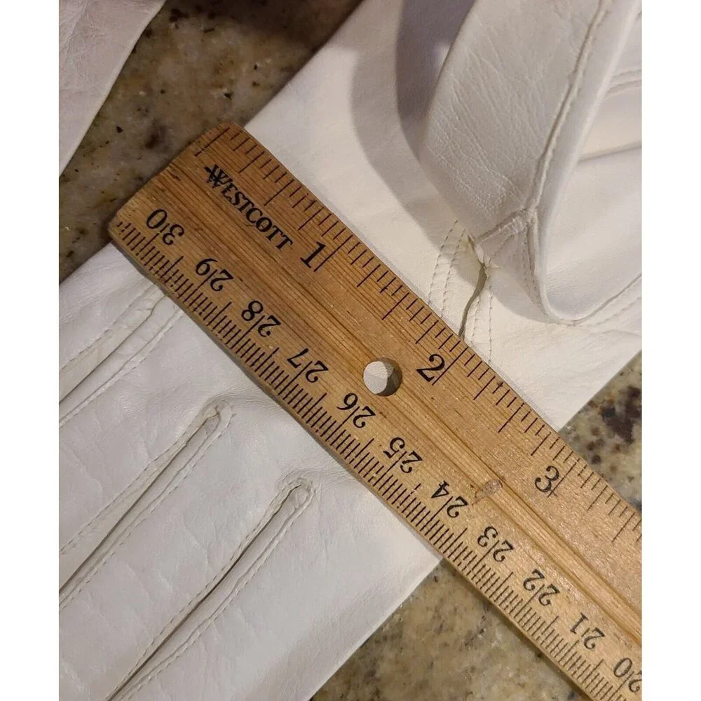 Vintage Size S 6.5 White Leather Formal 8